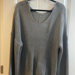 XL Knit Sweater with tie detail, NWOT